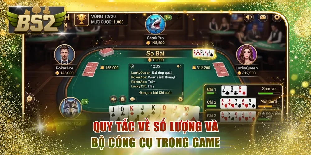 Quy tắc về số lượng và bộ công cụ trong game